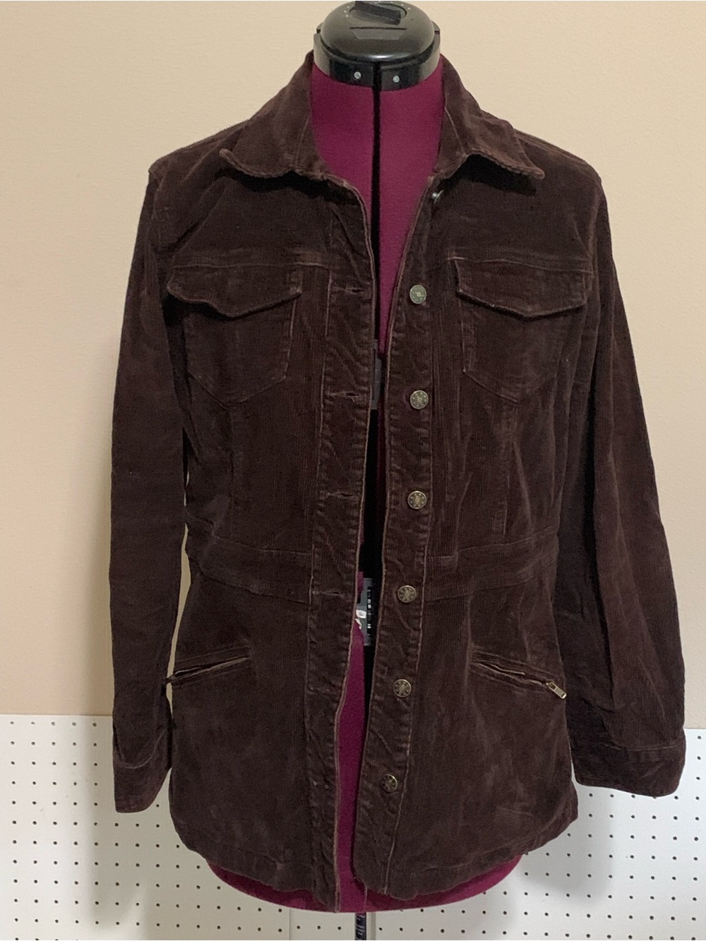 Live a Little Chocolate Brown Corduroy Button Jacket